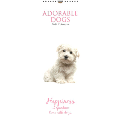 2026 Wall Slim Calendar Adorable Dogs