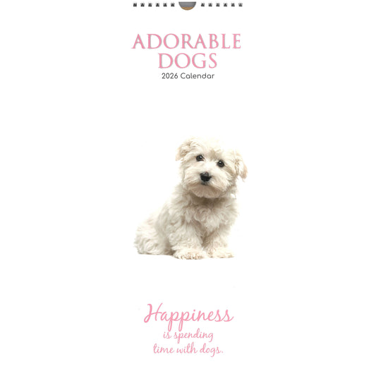 2026 Wall Slim Calendar Adorable Dogs