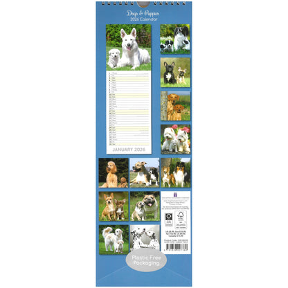 2026 Wall Slim Calendar Dogs & Puppies