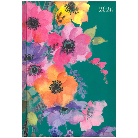 2026 A5 Diary Week to View - Anemones