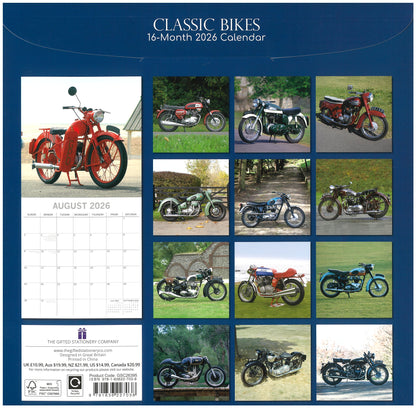 2026 Wall Calendar - Classic Bikes