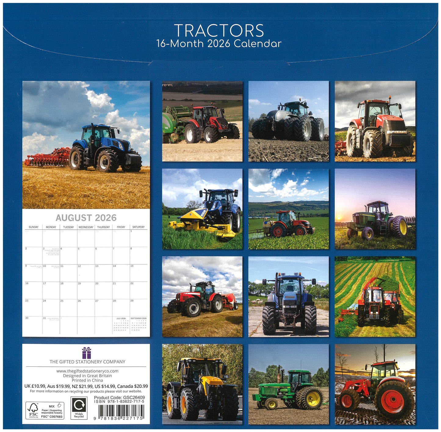 2026 Wall Calendar - Tractors