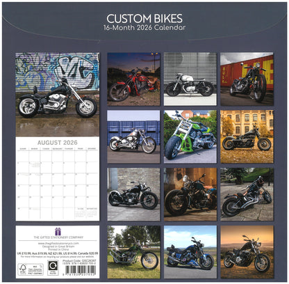 2026 Wall Calendar - Custom Bikes