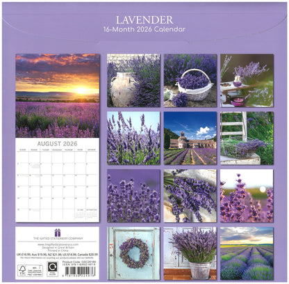 2026 Wall Calendar - Lavender