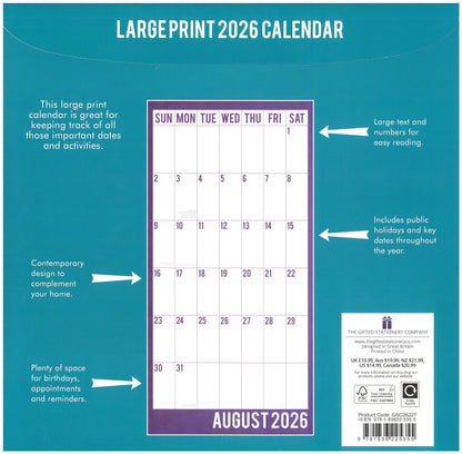 2026 Wall Calendar - Large Print