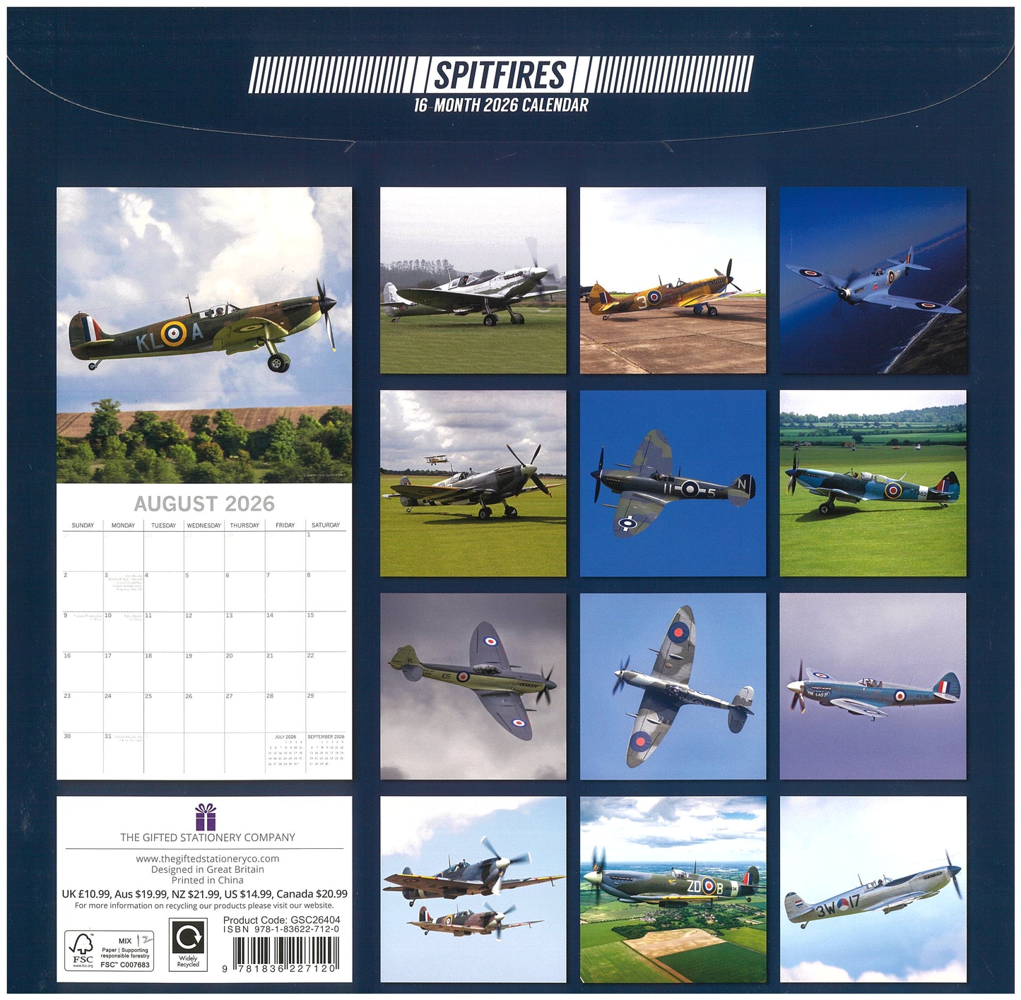 2026 Wall Calendar - Spitfires