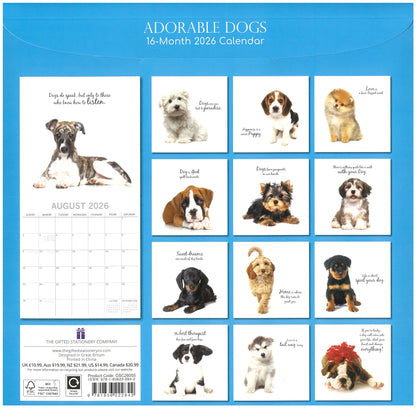 2026 Wall Calendar - Adorable Dogs