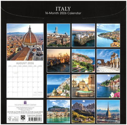 2026 Wall Calendar - Italy