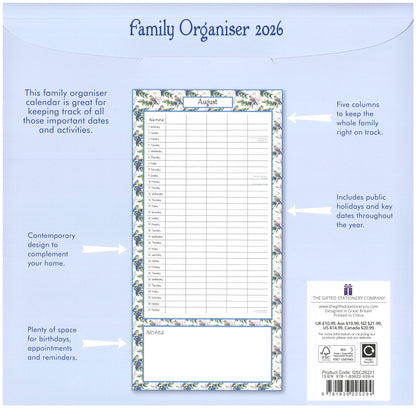 2026 Wall Calendar - Family Organiser