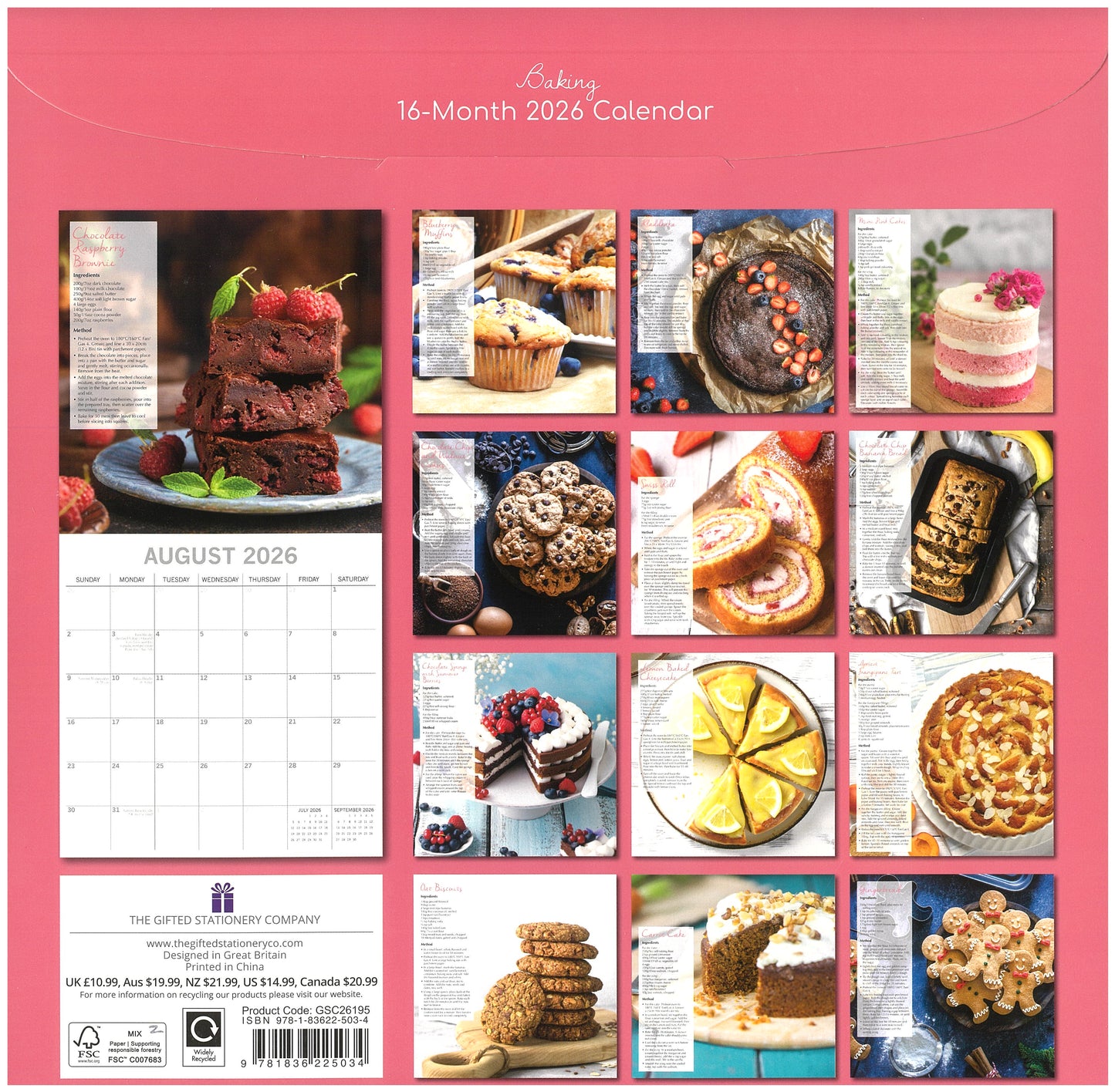 2026 Wall Calendar - Baking