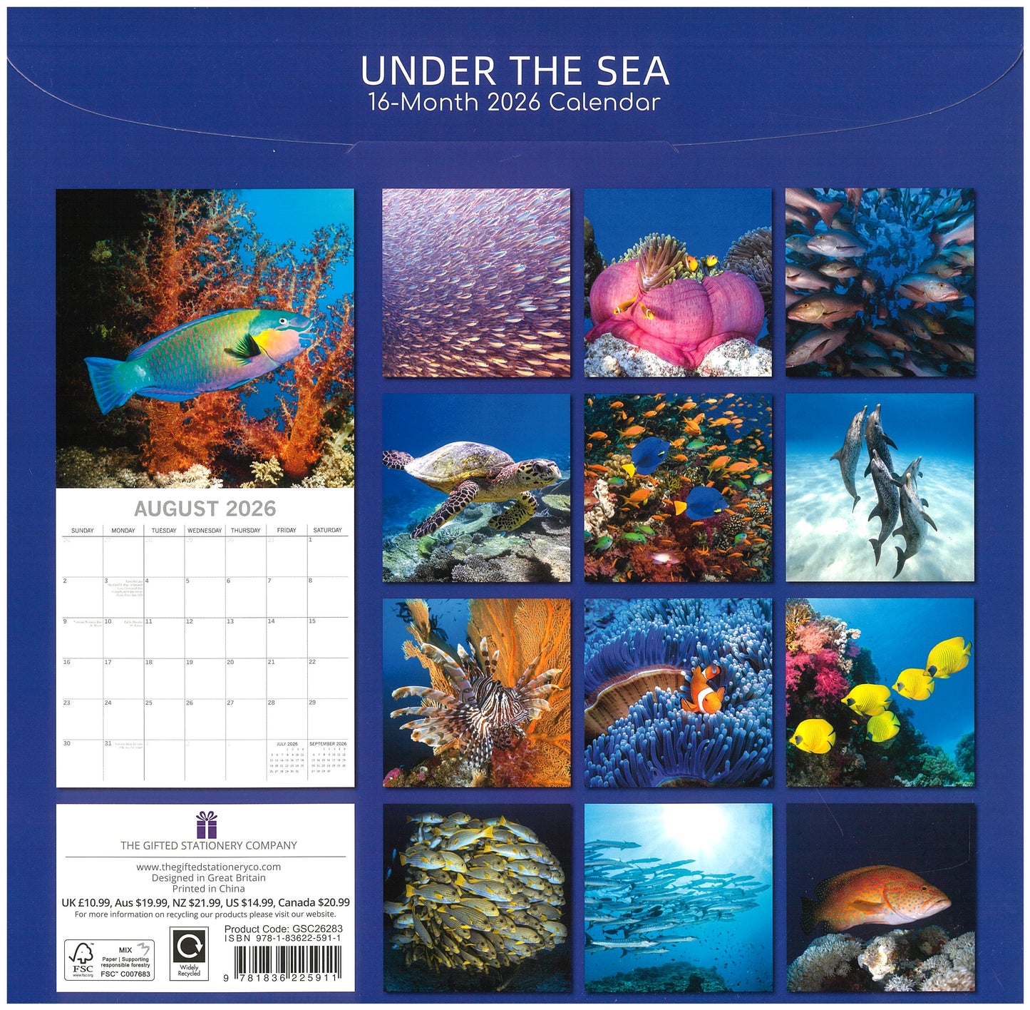 2026 Wall Calendar - Under The Sea