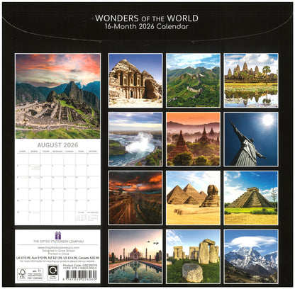 2026 Wall Calendar - Wonders Of The World