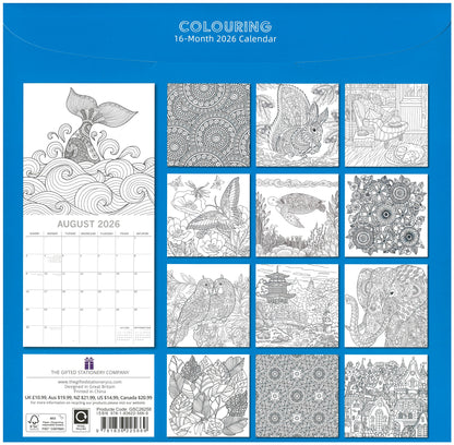 2026 Wall Calendar - Colouring