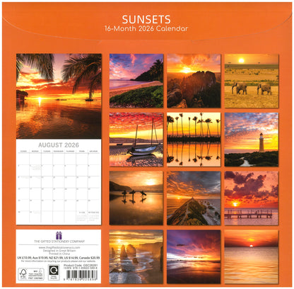 2026 Wall Calendar - Sunsets