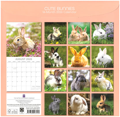 2026 Wall Calendar - Cute Bunnies