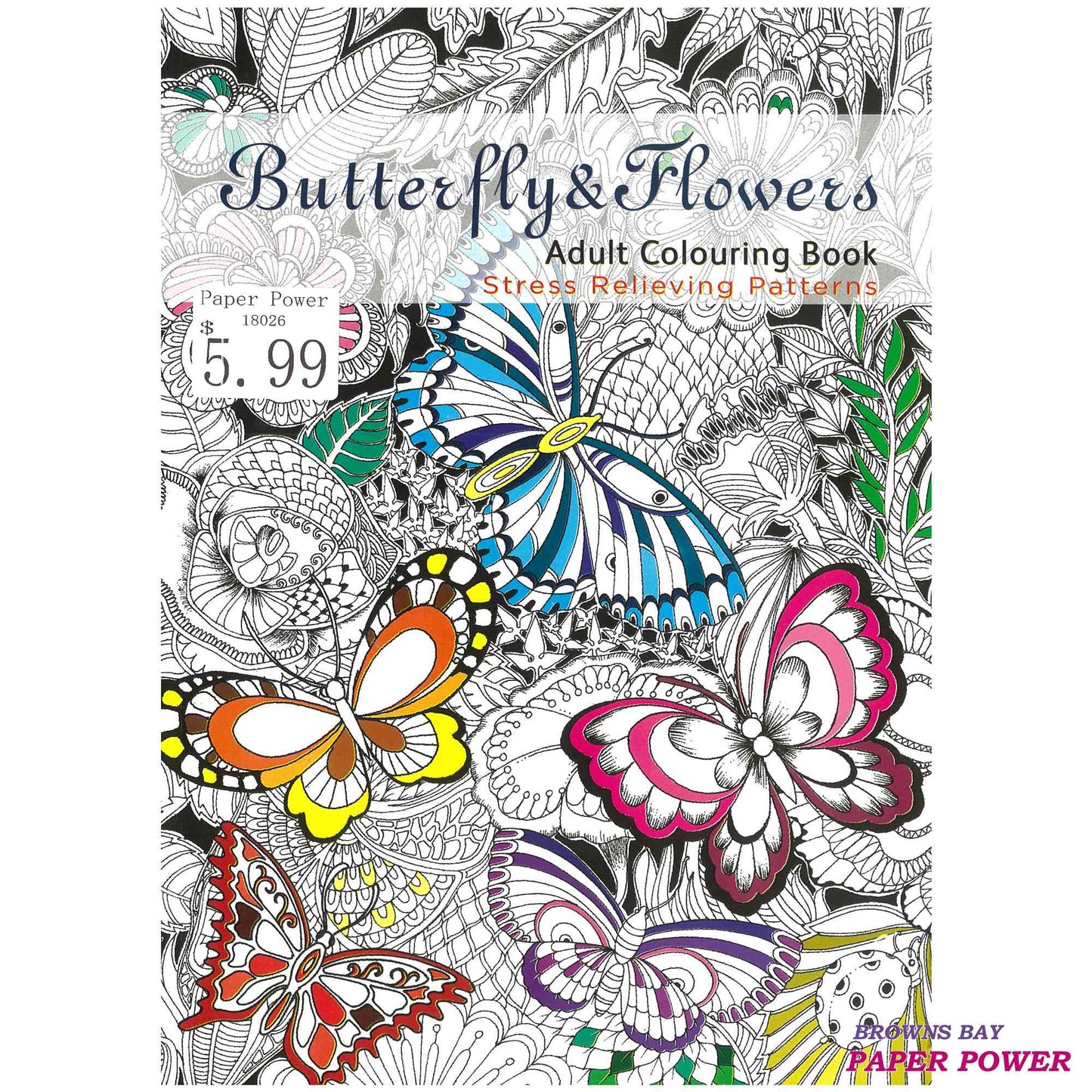 Colouring Books - Butterfly & Flowers