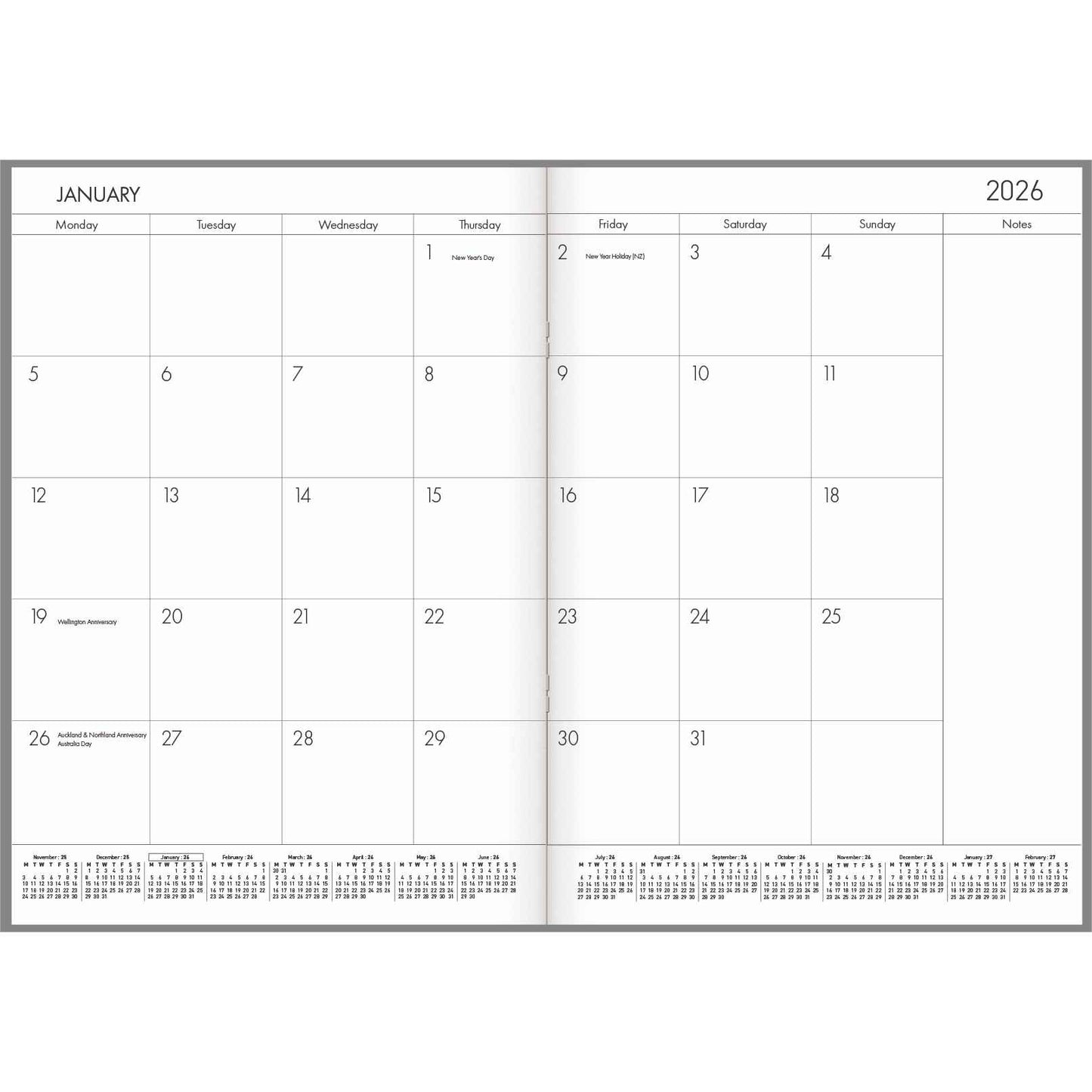 2026 Collins A4 Monthly Planner