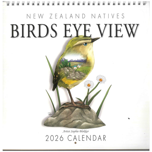 2026 Wall Calendar New Zealand Natives Birds Eye View / Spiral Bound
