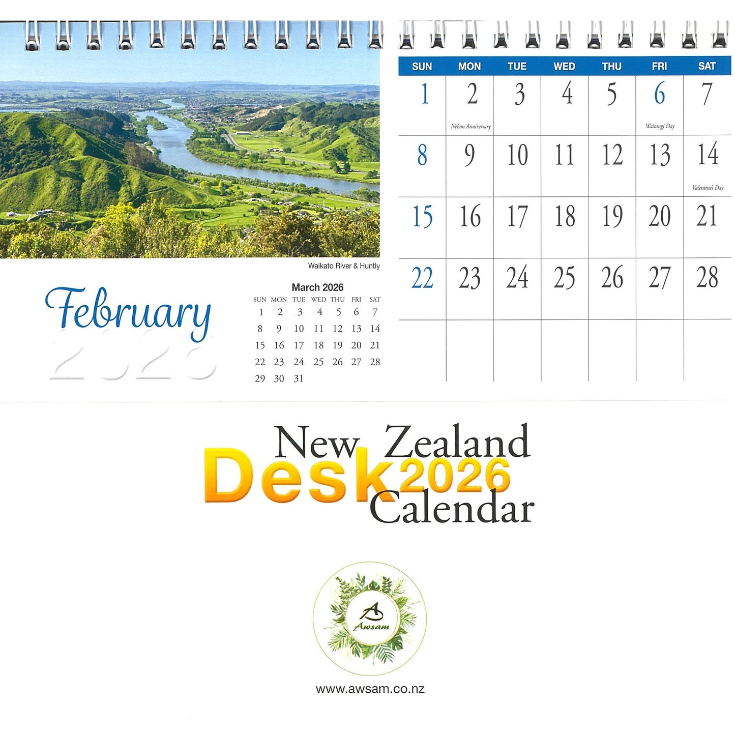 2026 Calendar New Zealand Desk Calendar