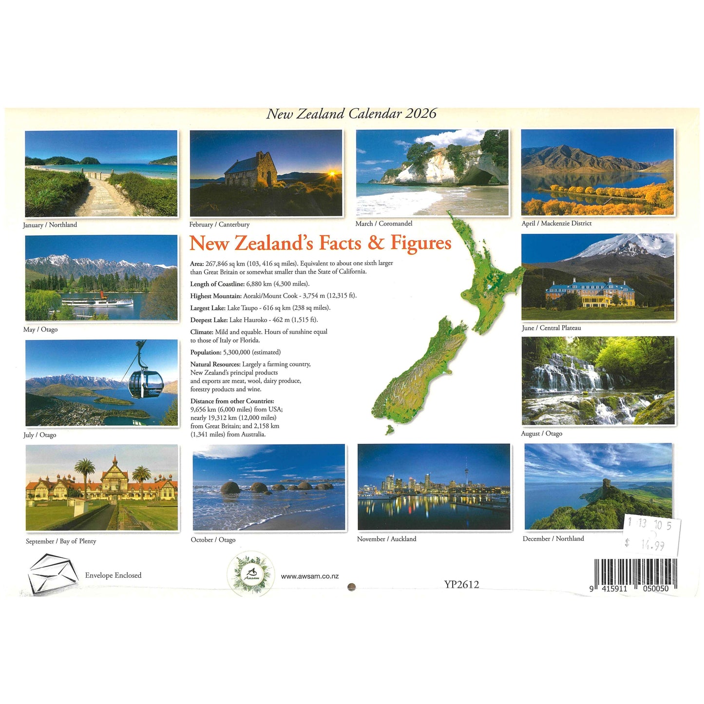 2026 Wall Calendar New Zealand + Free Year Planner
