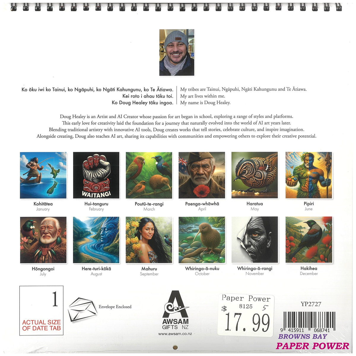 2027 Wall Calendar New Zealand - Maori Art