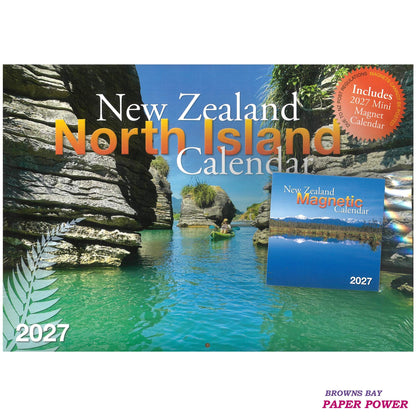 2027 Wall Calendar - New Zealand North Island With Magnetic Calendar