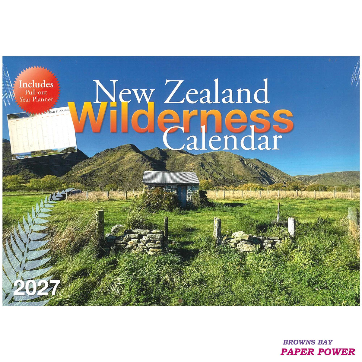 2027 Wall Calendar - New Zealand Wilderness / Pull-out Year Planner