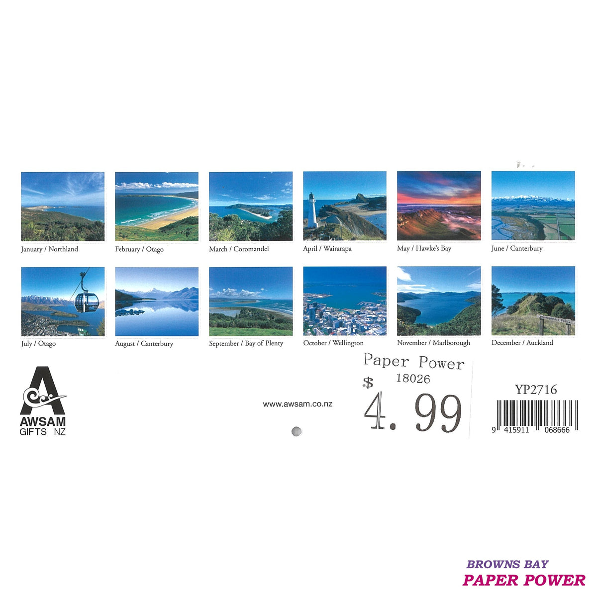 2027 Wall Calendar - New Zealand Compact