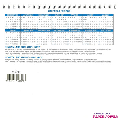2027 Wall Calendar - New Zealand Desk
