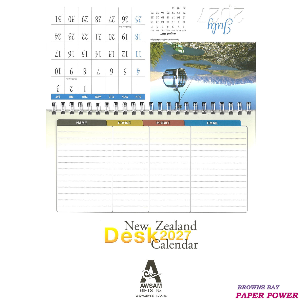 2027 Wall Calendar - New Zealand Desk