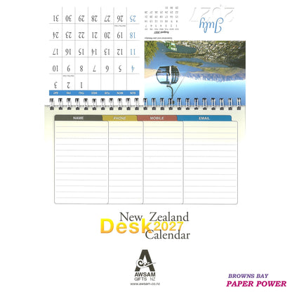 2027 Wall Calendar - New Zealand Desk