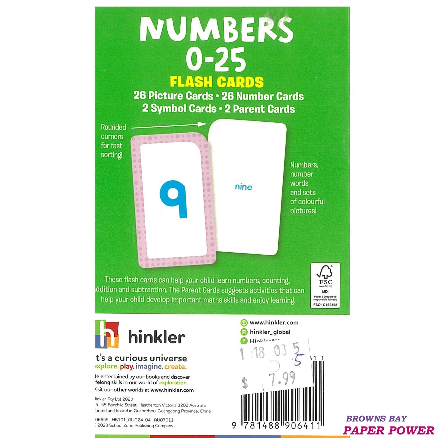 Flash Card - Numbers 0-25