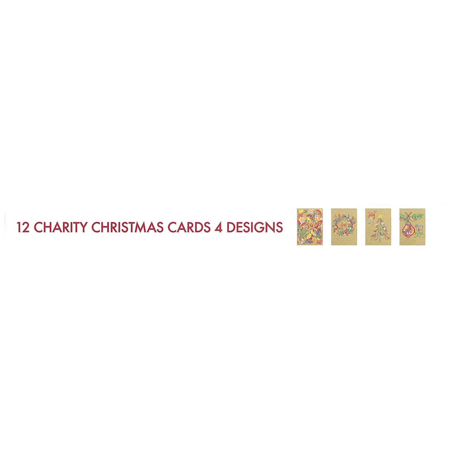 Xmas Boxed Cards - 12 cards, 4 designs