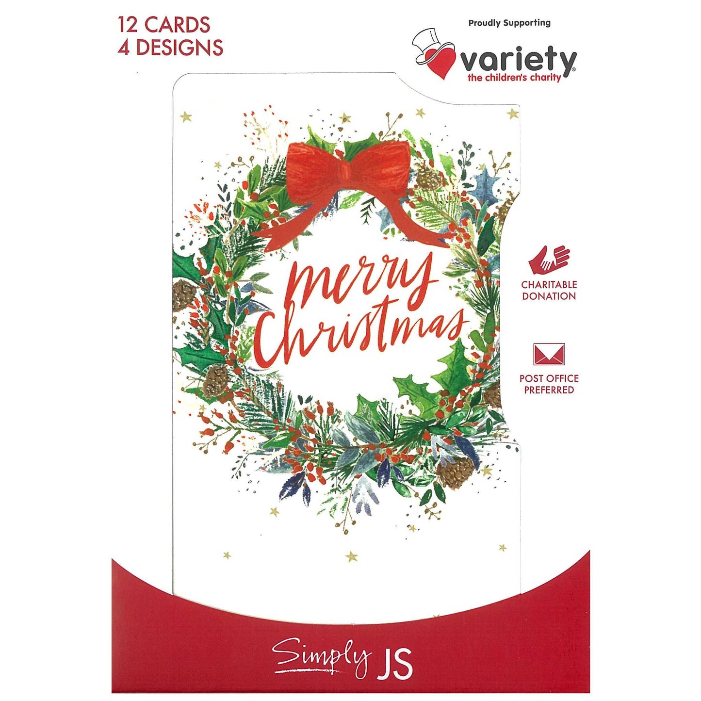 Xmas Boxed Cards - 12 cards, 4 designs