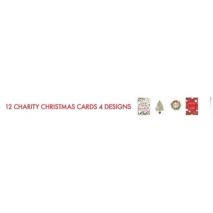 Xmas Boxed Cards - 12 cards, 4 designs