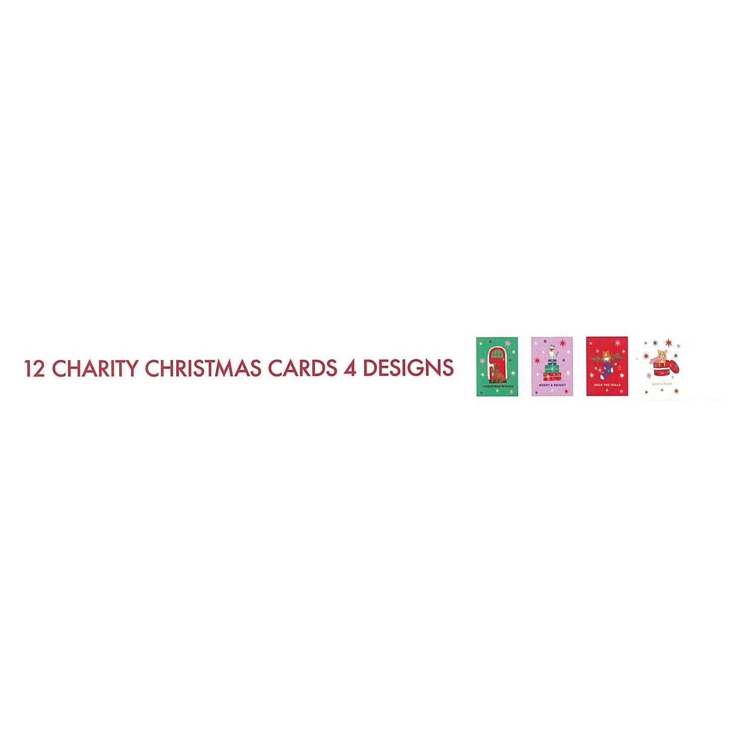 Xmas Boxed Cards - 12 cards, 4 designs