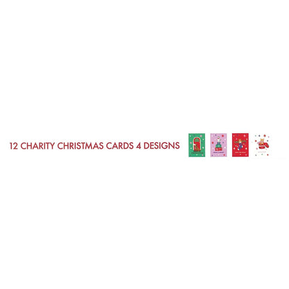 Xmas Boxed Cards - 12 cards, 4 designs