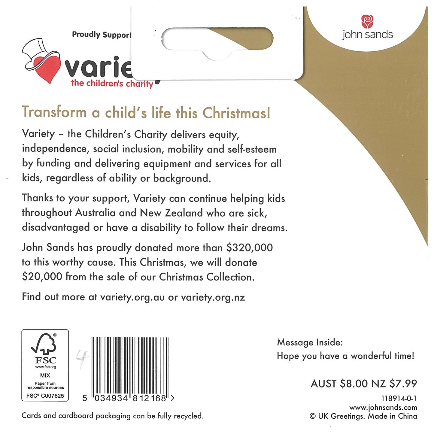 Xmas Boxed Cards - 10 Cards/Pack