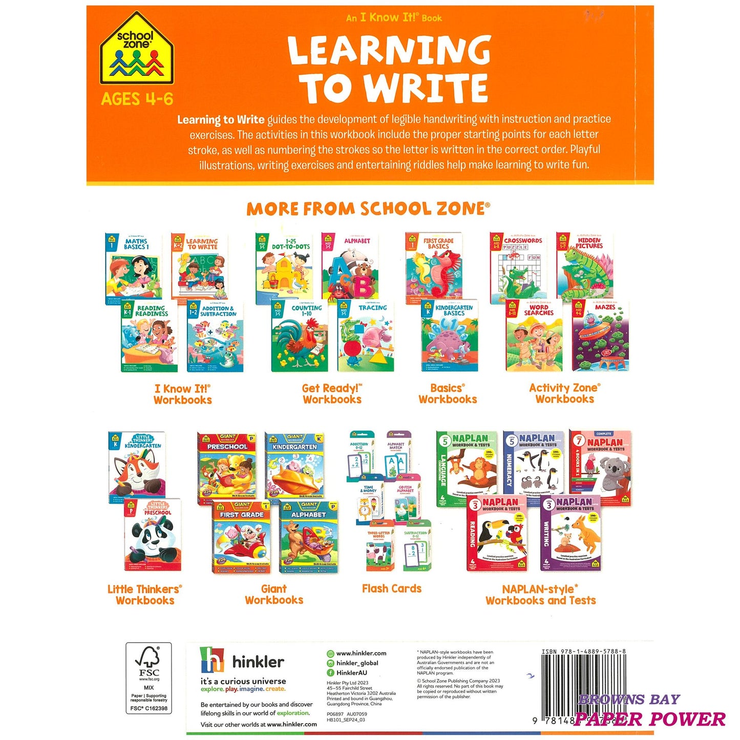 Learning To Write - School Zone