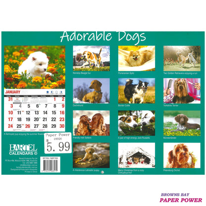 2027 Wall Calendar - Adorable Dogs