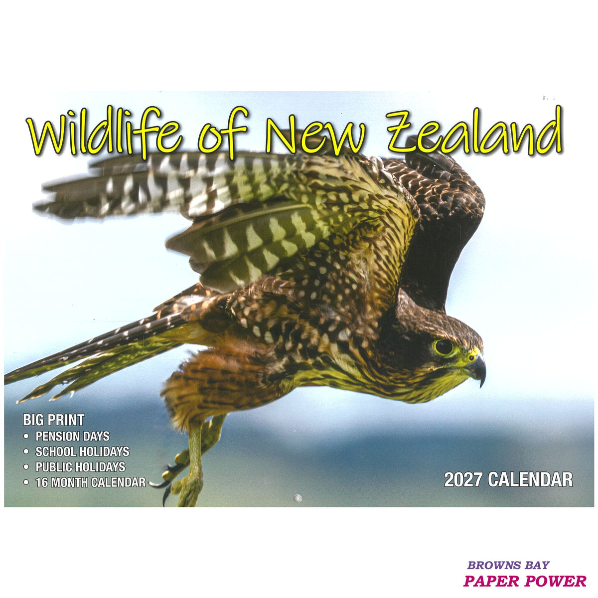 2027 Wall Calendar - Wildlife Of New Zealand