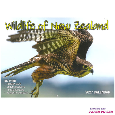 2027 Wall Calendar - Wildlife Of New Zealand