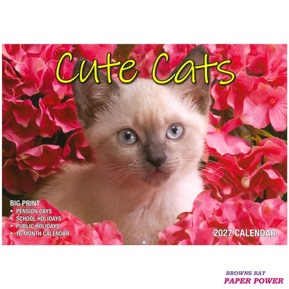 2027 Wall Calendar - Cute Cats