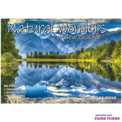 2027 Wall Calendar - Natural Wonders Of New Zealand