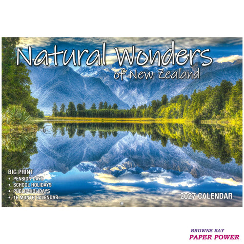 2027 Wall Calendar - Natural Wonders Of New Zealand