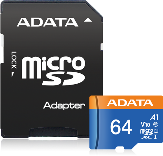 ADATA Premier microSDXC UHS-I A1 V10 Card with Adapter 64GB