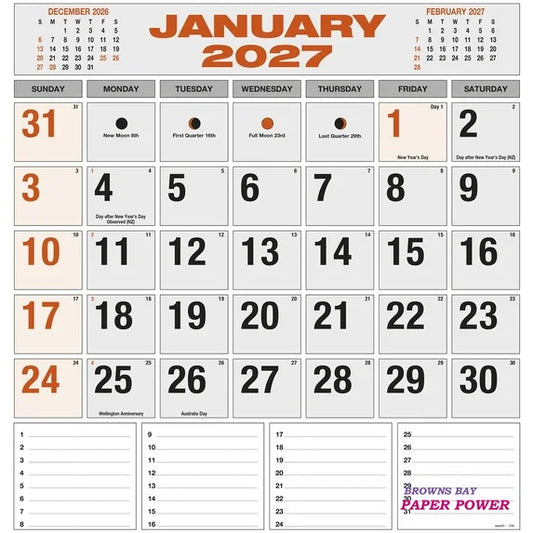 2027 Easy 2C Commercial Wall Calendar