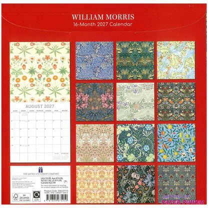 2027 Wall Calendar - William Morris
