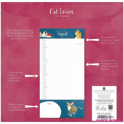 2027 Wall Calendar - Cat Lovers