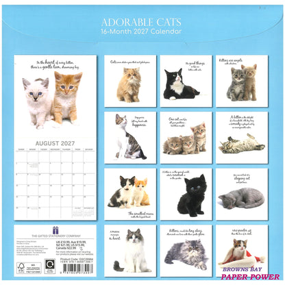 2027 Wall Calendar - Adorable Cats
